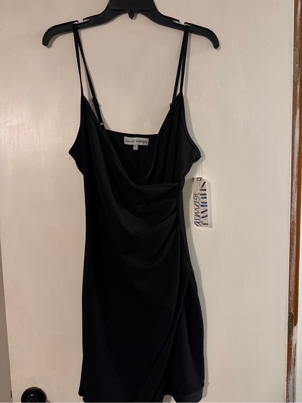 Almost Famous Black Cowl Slip Dress